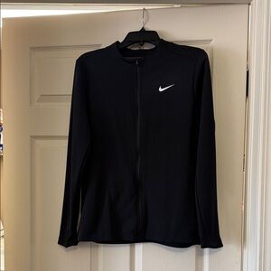 Nike Black Zip-Up Jacket with White Logo